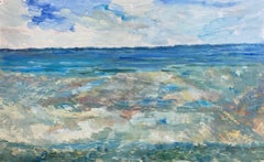 20th Century French Impressionist Oil Painting - Fresh Blue Seas