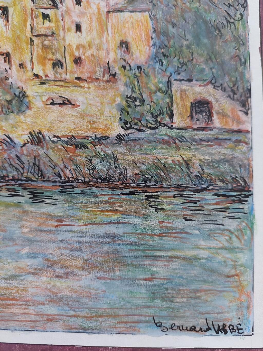 20th Century French Modernist Cubist Painting, French Town For Sale 2