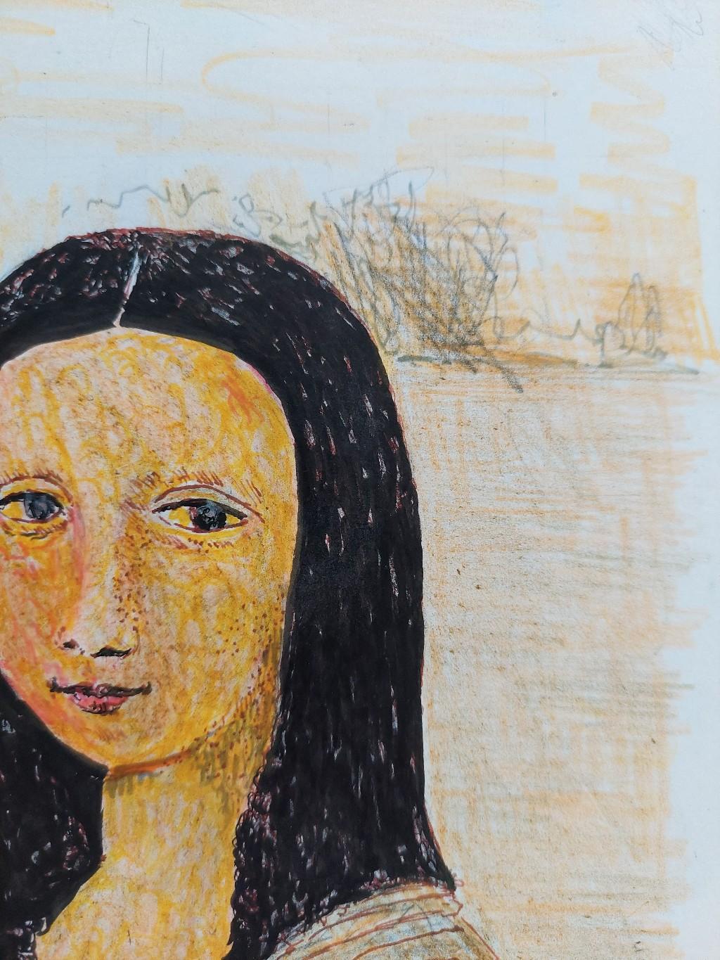 20th Century French Modernist Cubist Painting, Mona Lisa Study For Sale 5