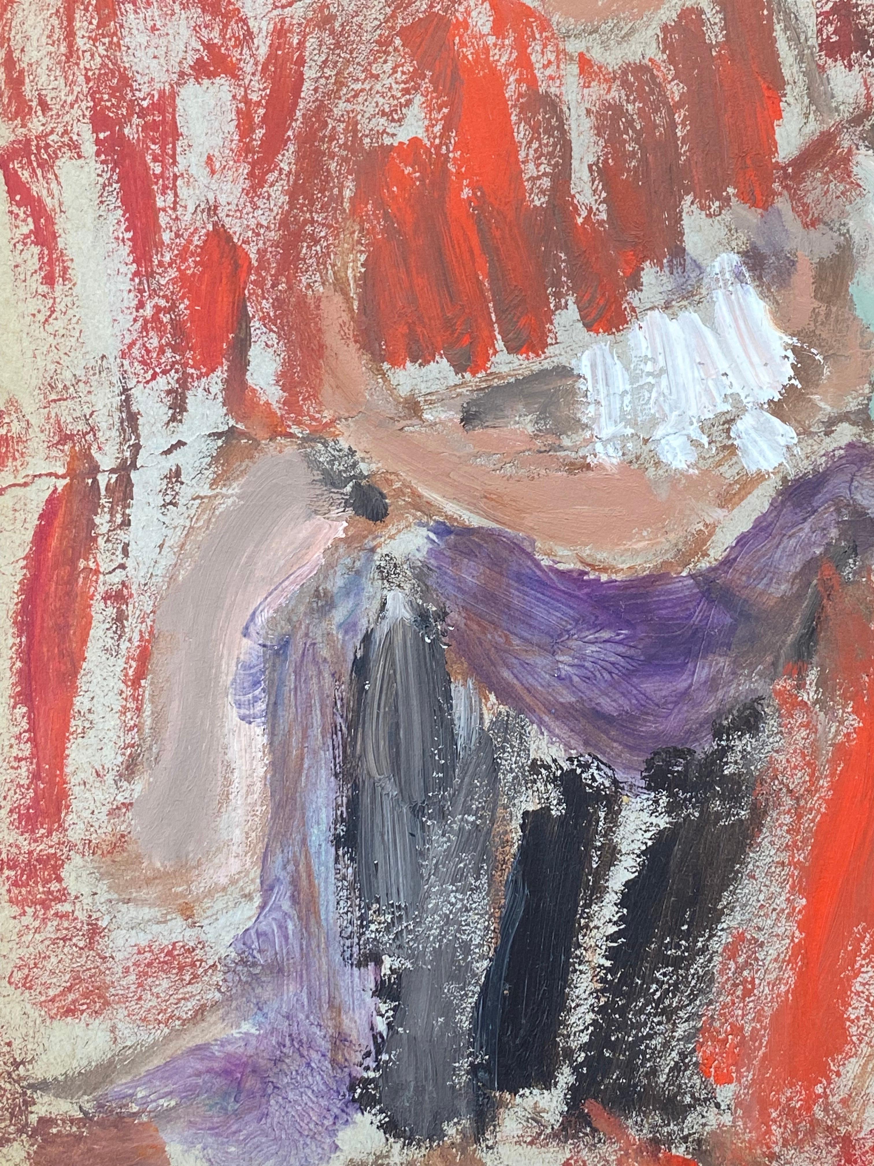 20th Century German Modernist Oil Painting, Mother & Child For Sale 1