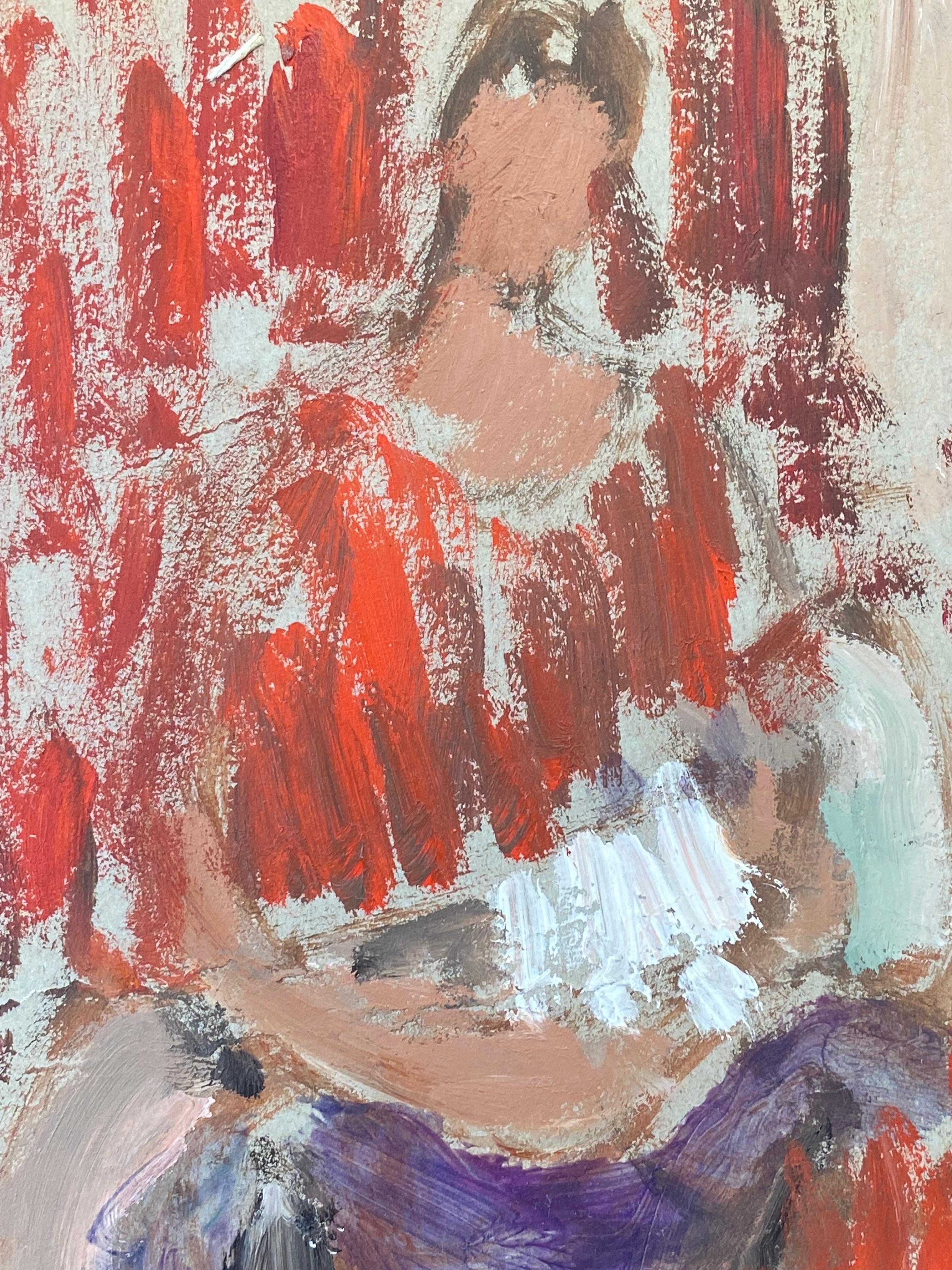 20th Century German Modernist Oil Painting, Mother & Child For Sale 2