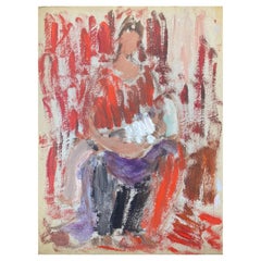 20th Century German Modernist Oil Painting, Mother & Child