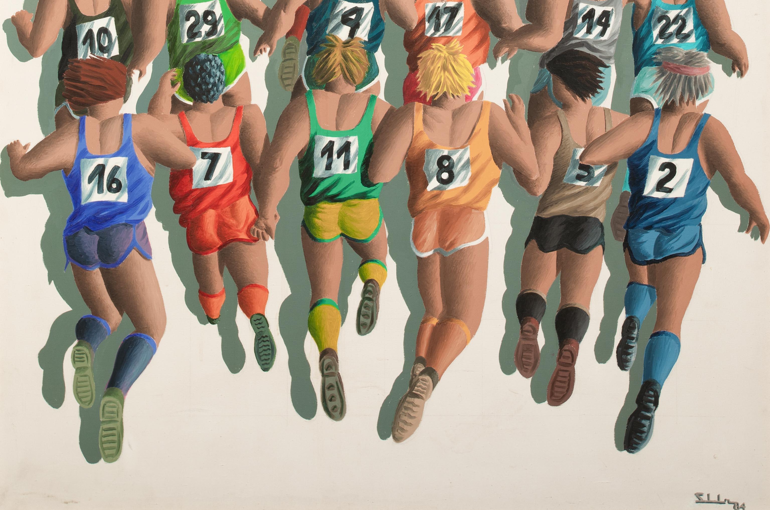 20th Century London Marathon Runners, dates 1984  signed SLL For Sale 1