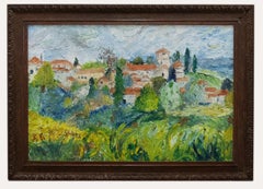 Vintage 20th Century Oil - A View of Challignac