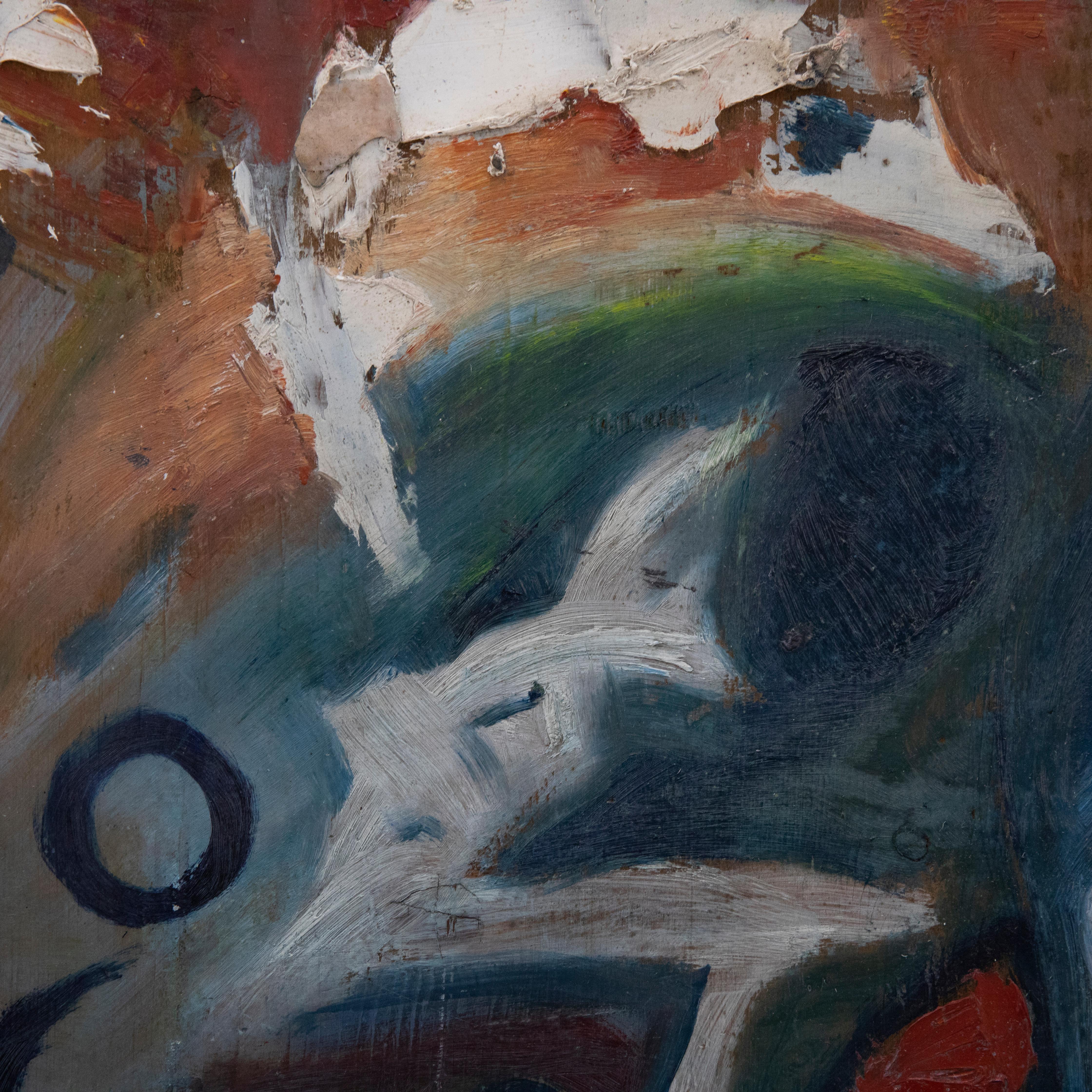 20th Century Oil, Abstract Composition For Sale 2