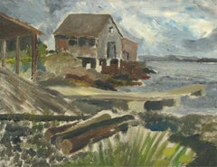 20th Century Oil - Barns by a Lake
