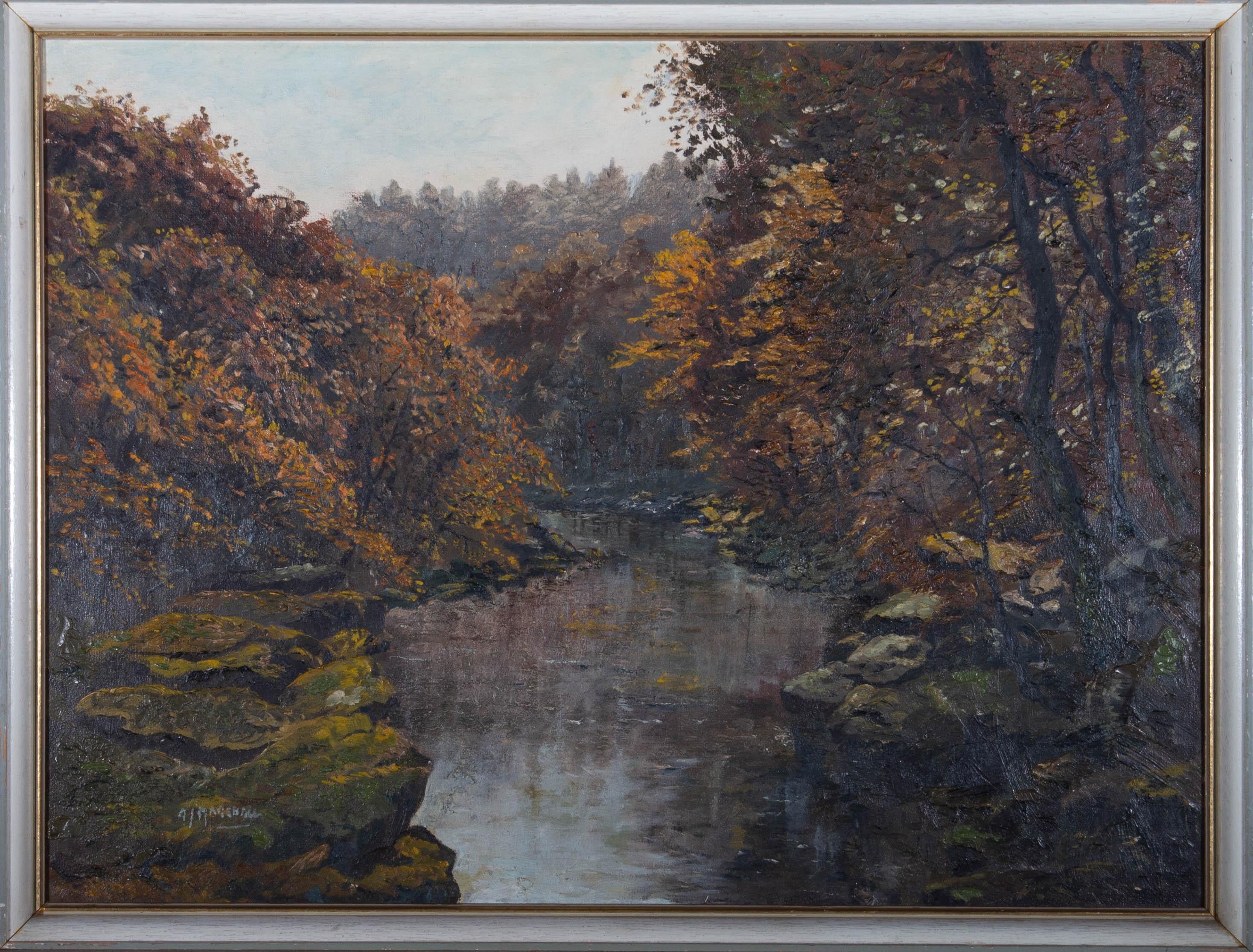 Unknown Landscape Painting - 20th Century Oil - Bolton Woods