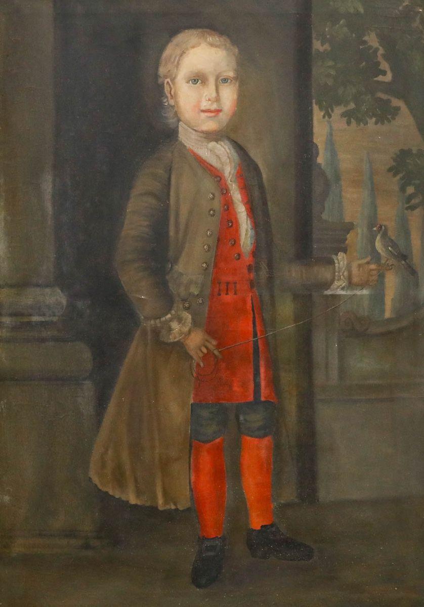 20th Century Oil - Boy with a Songbird For Sale 1