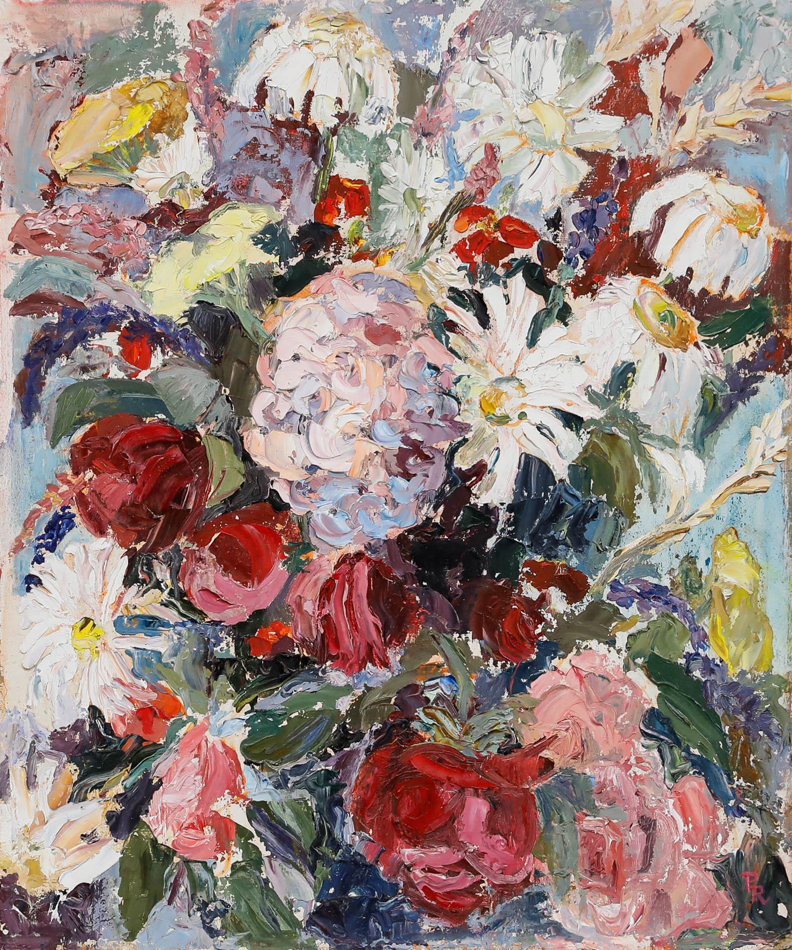 Huile du 20e siècle - Burst of Flora - Painting de Unknown