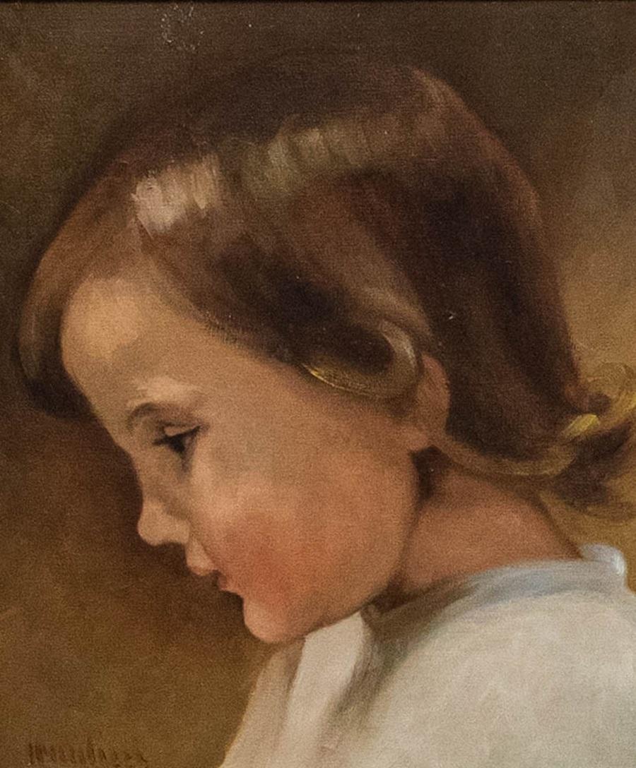 Huile du 20e siècle - Child & Profiles - Painting de Unknown