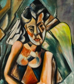 20th Century Oil - Cubist Woman