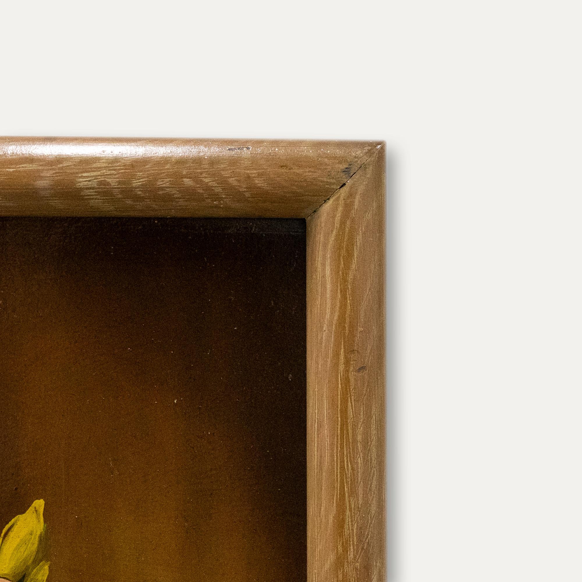 Huile du 20e siècle - Jonquilles et iris en vente 1