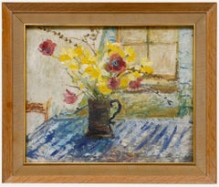 Óleo del siglo XX - Narcisos y amapolas