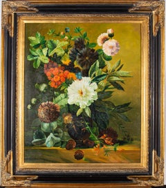 20th Century Oil - Dahlia Arrangement