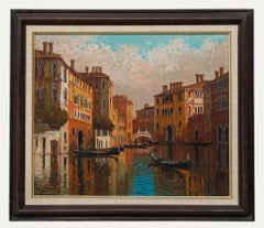 Öl des 20. Jahrhunderts - Morgendämmerung in Venedig