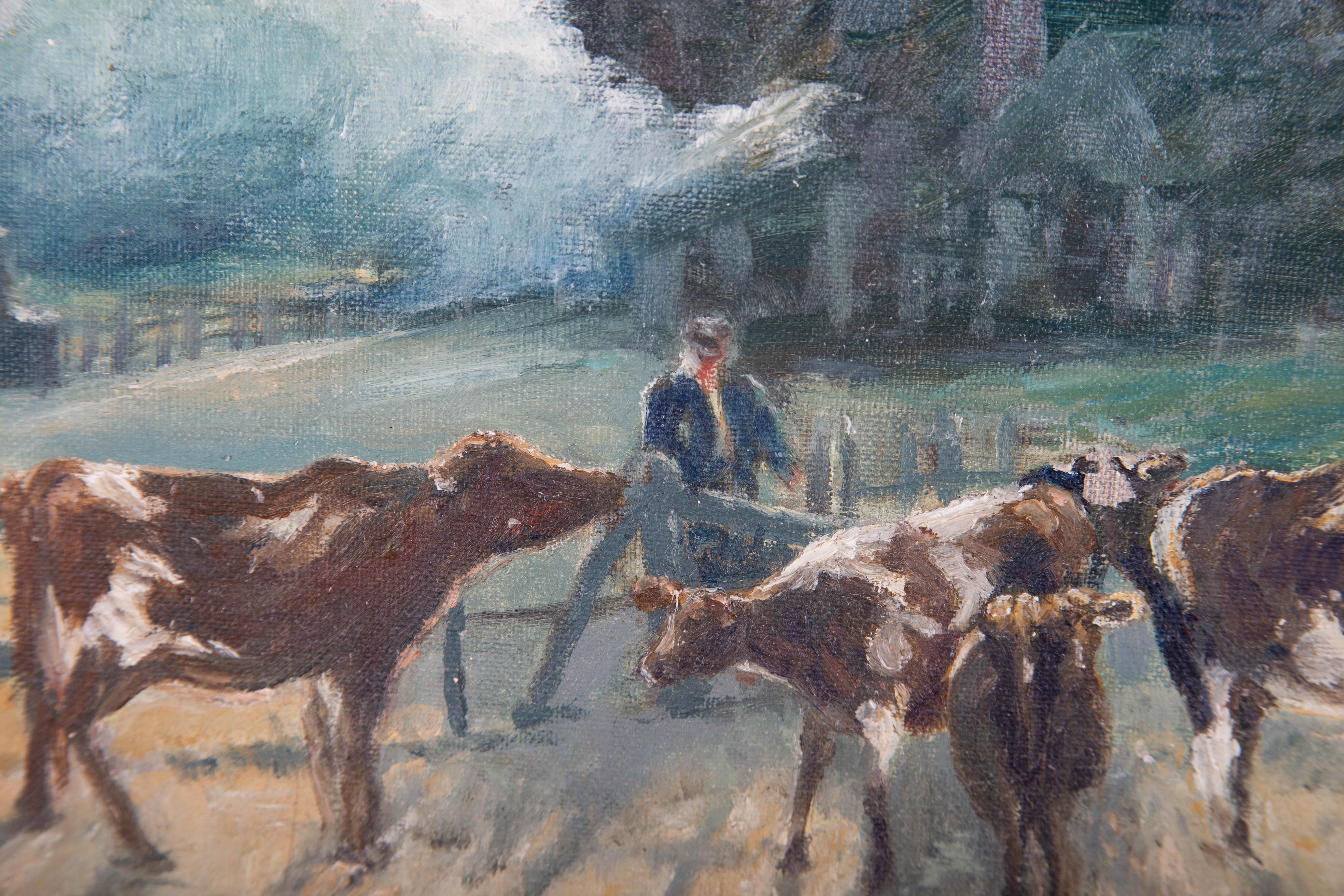 20th Century Oil - Early Morning Feed For Sale 1