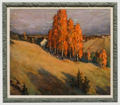 Olio del XX secolo - Terreni agricoli in autunno