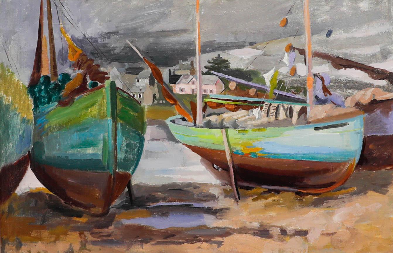Olio del XX secolo - Porto di pesca - Painting di Unknown