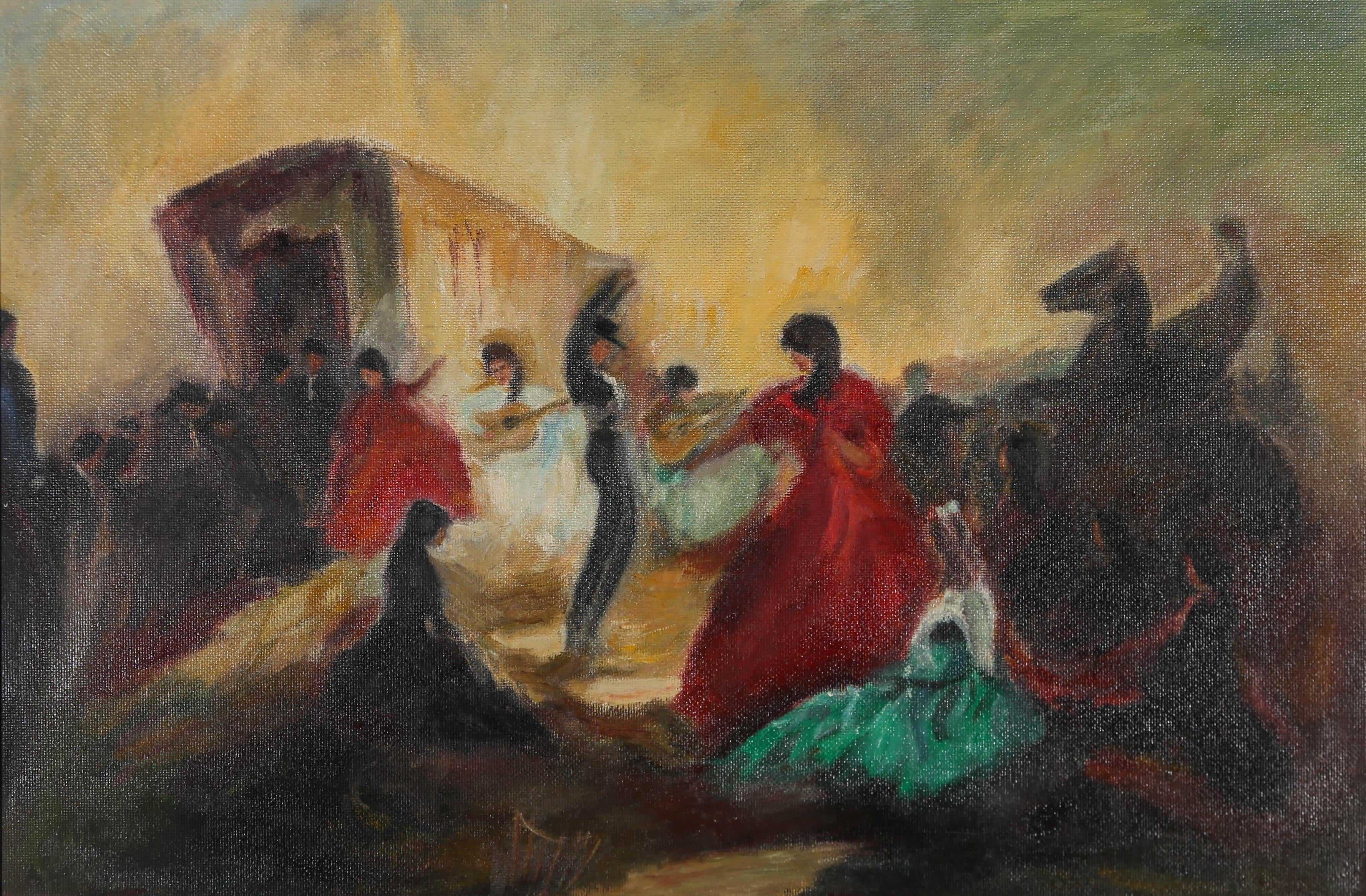 20th Century Oil - Flamenco Dancing - Painting by Unknown