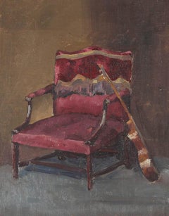 20th Century Oil - Gainsborough Chair And Guitar