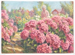 20th Century Oil - Hydrangea Garden