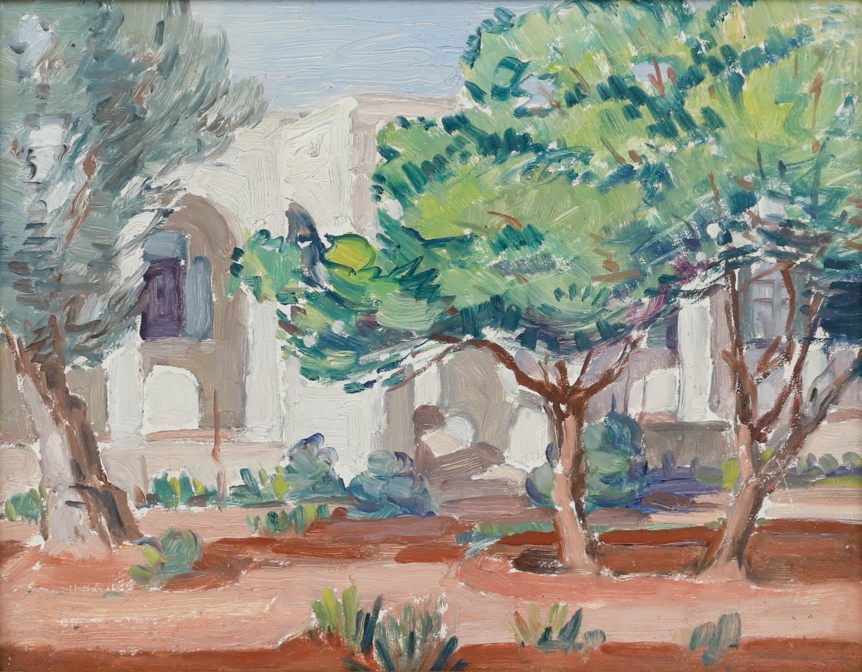 20th Century Oil - Mediterranean Summer - Painting by Unknown
