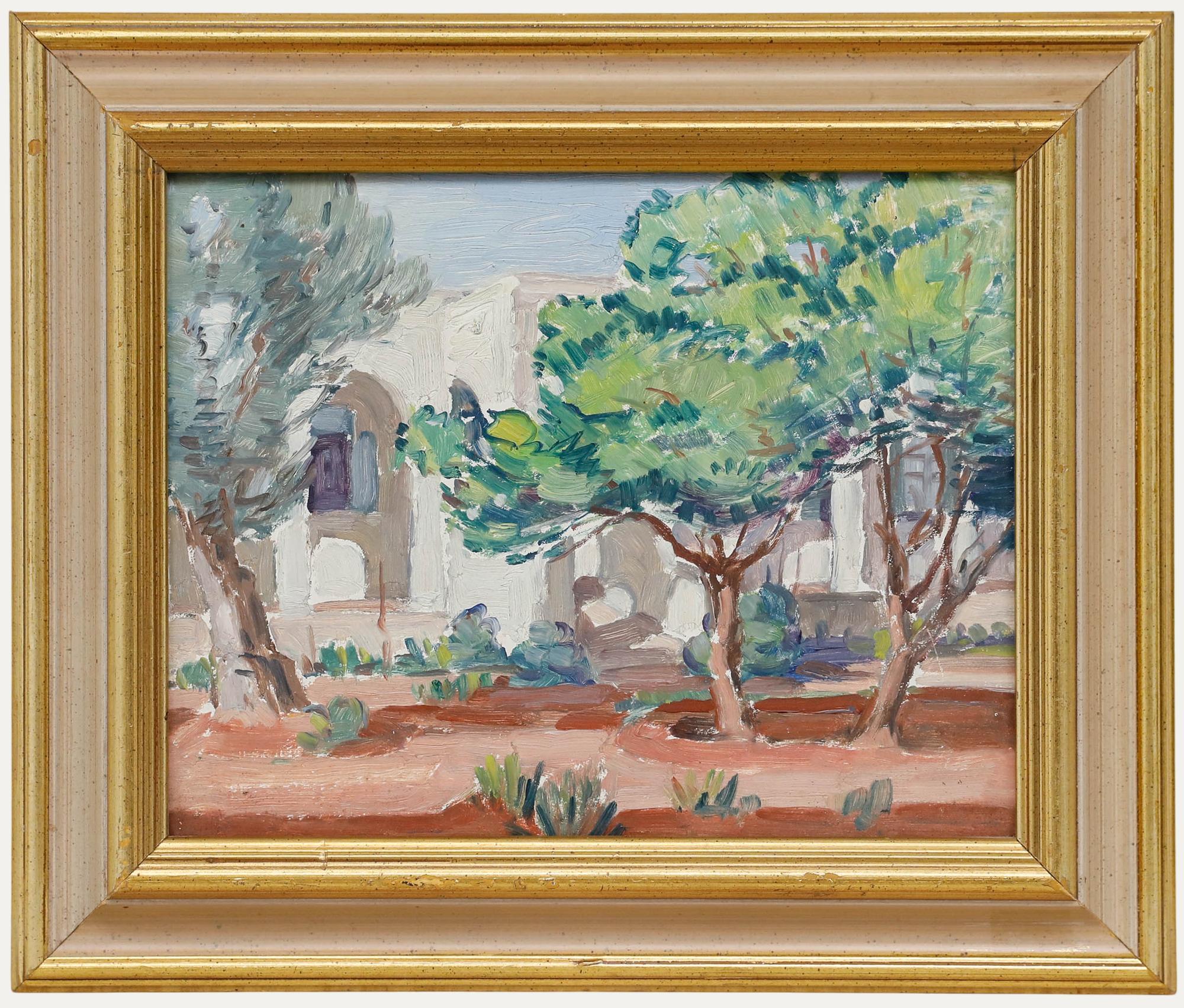 Unknown Landscape Painting - 20th Century Oil - Mediterranean Summer