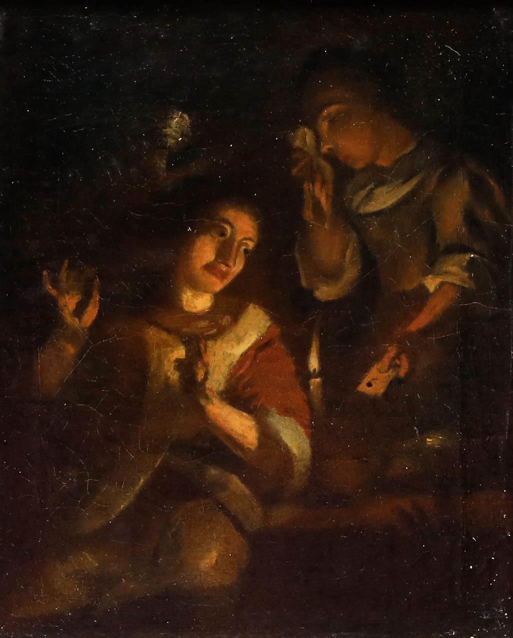 20th Century Oil - Message by Candlelight - Painting by Unknown