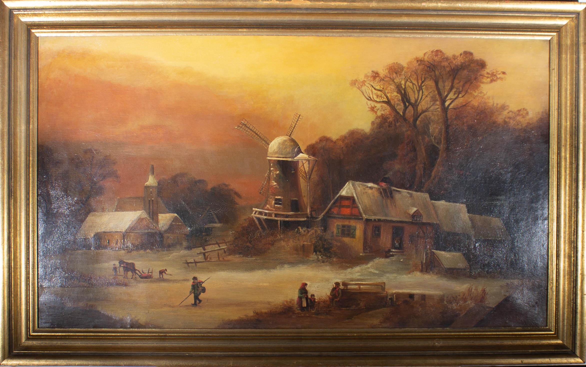 Unknown Landscape Painting - 20th Century Oil - Mid Winter