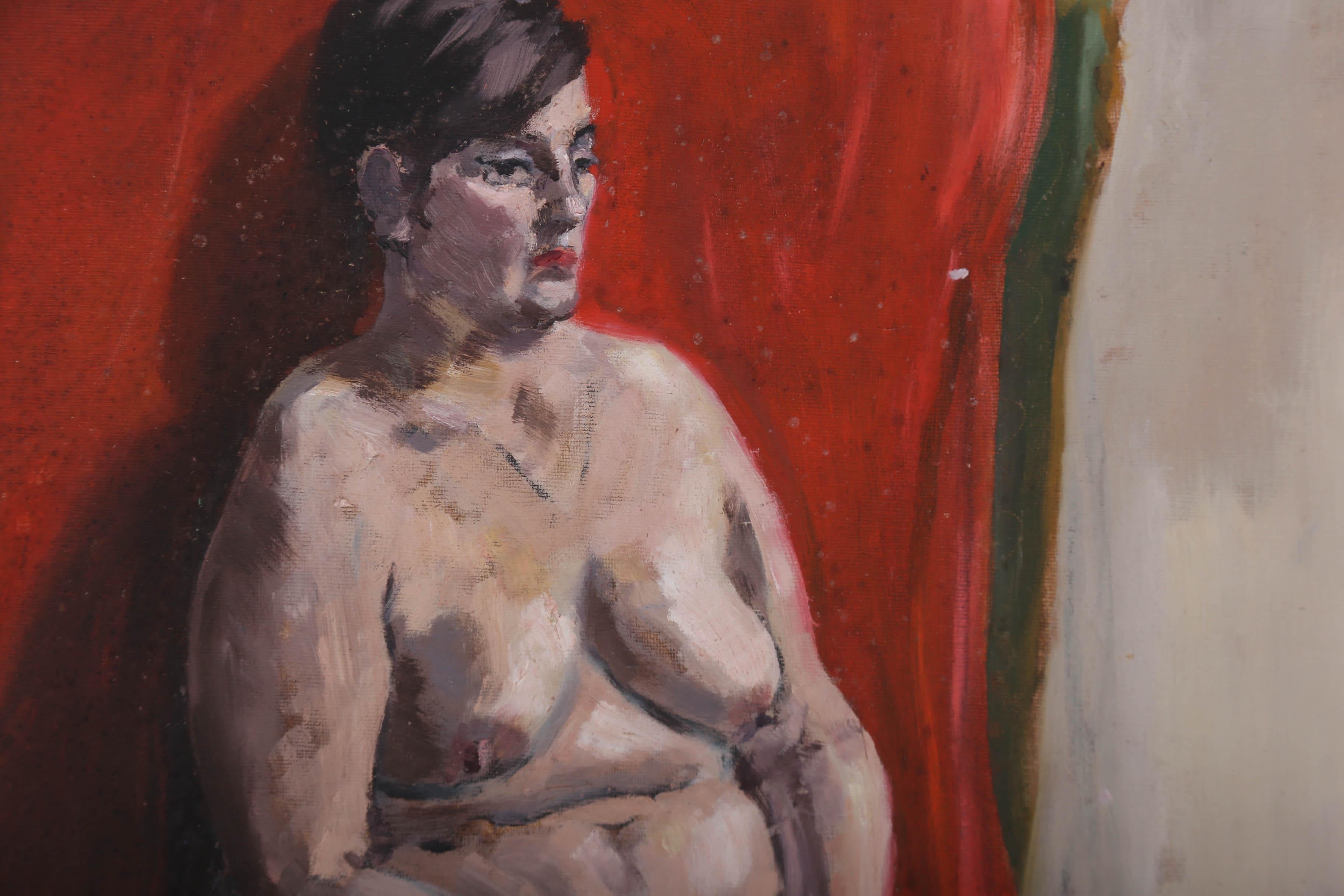 nude with joyous painting