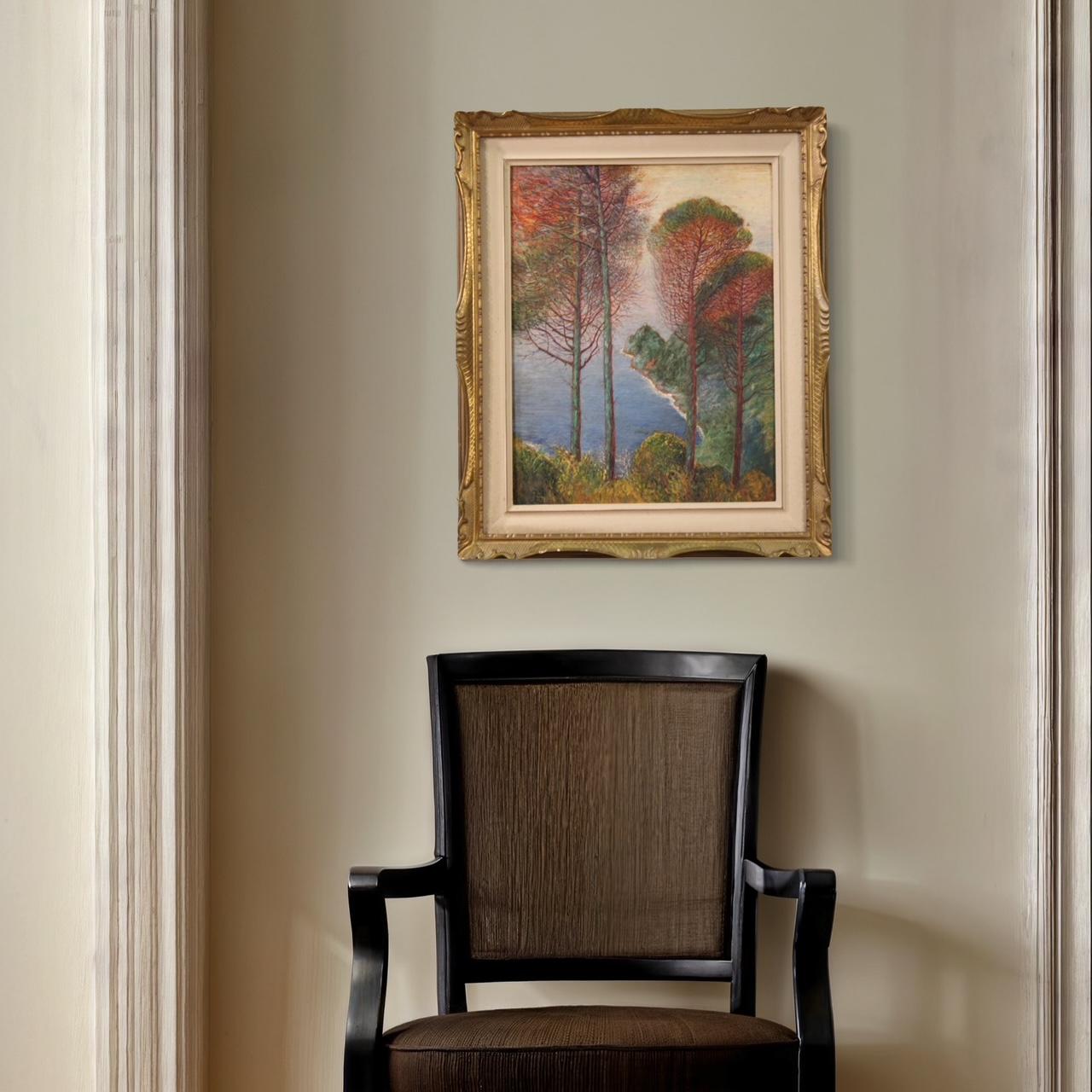 20th Century Oil on Board Italian Signed Landscape Painting, 1950s For Sale 10