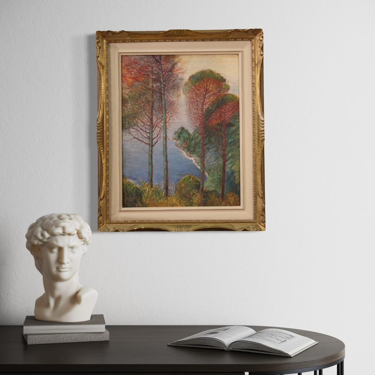 20th Century Oil on Board Italian Signed Landscape Painting, 1950s For Sale 3