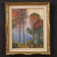 20th Century Oil on Board Italian Signed Landscape Painting, 1950s