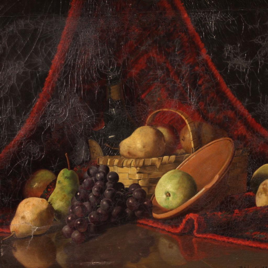 20th Century Oil on Canvas Dutch Signed Dated Still Life Painting Fruits, 1917 im Angebot 4
