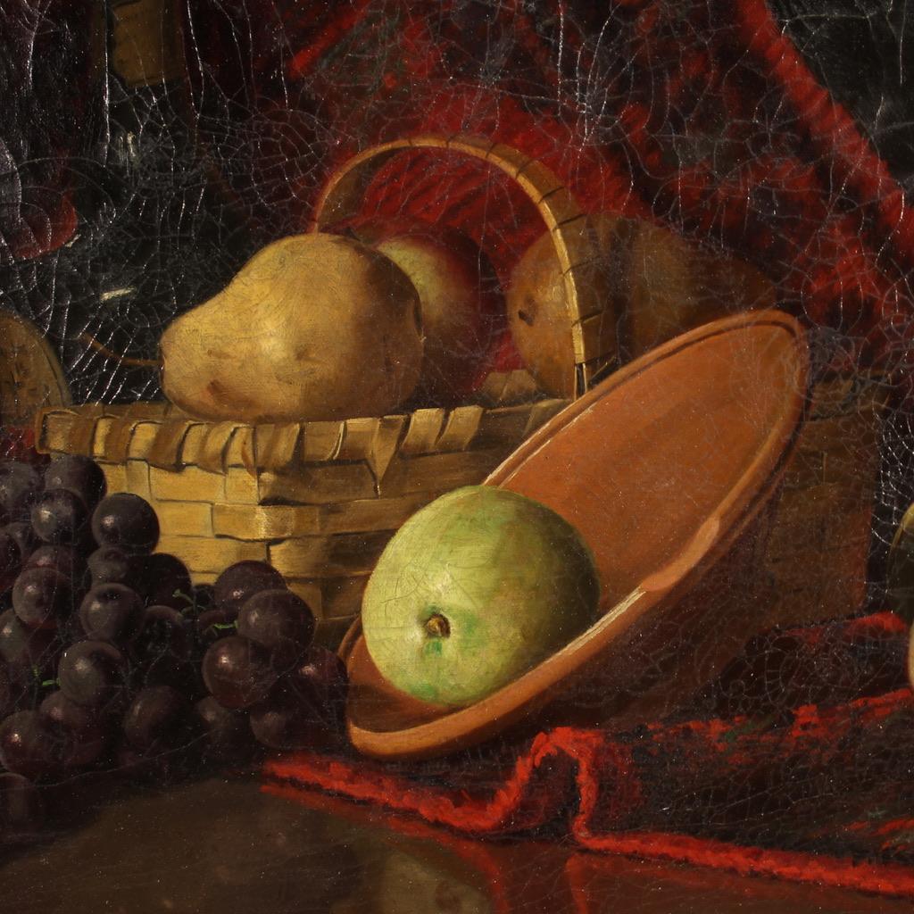 20th Century Oil on Canvas Dutch Signed Dated Still Life Painting Fruits, 1917 im Angebot 6