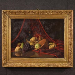 20th Century Oil on Canvas Dutch Signed Dated Still Life Painting Fruits, 1917