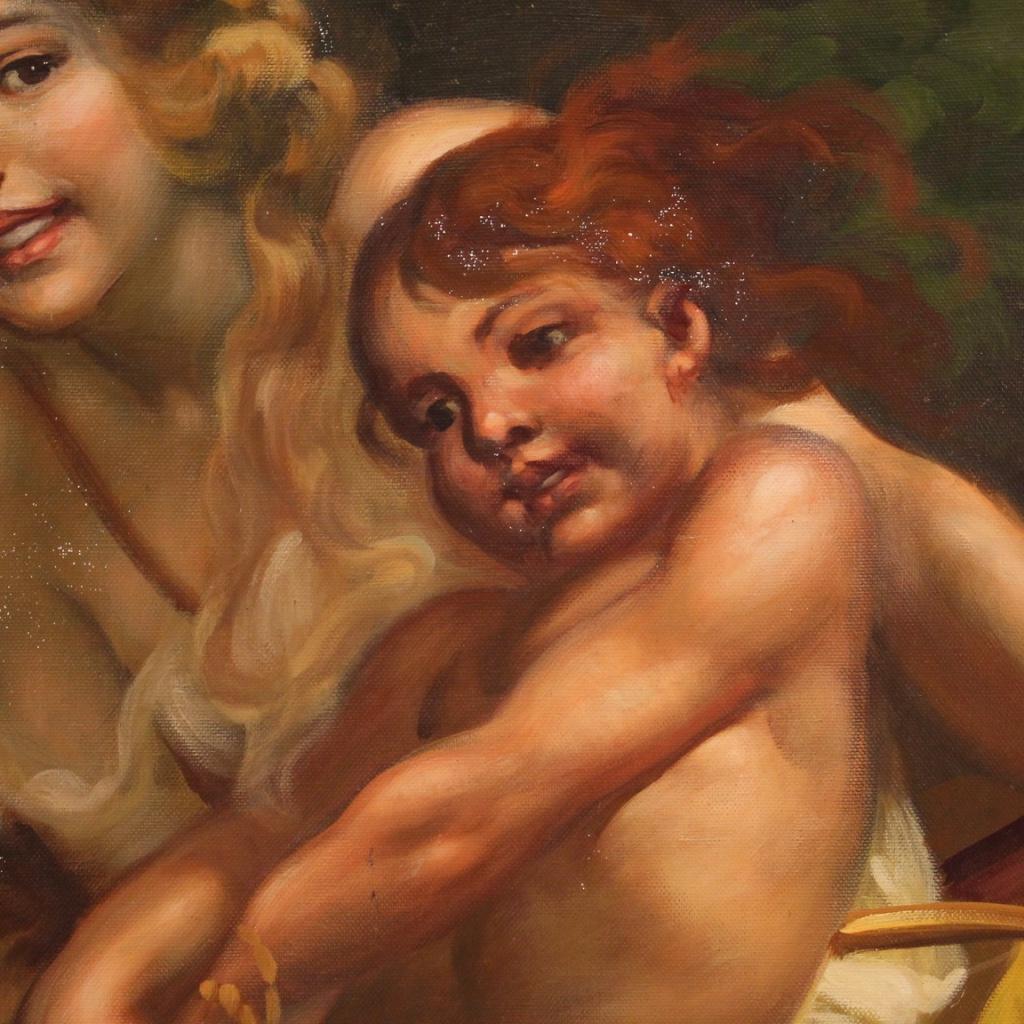 20th Century Oil on Canvas Italian Mythological Painting Diana the Huntress 1930 in vendita 9