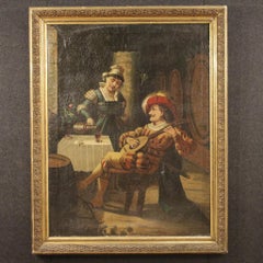 siglo XX Óleo sobre lienzo Pintura italiana Escena interior, 1920