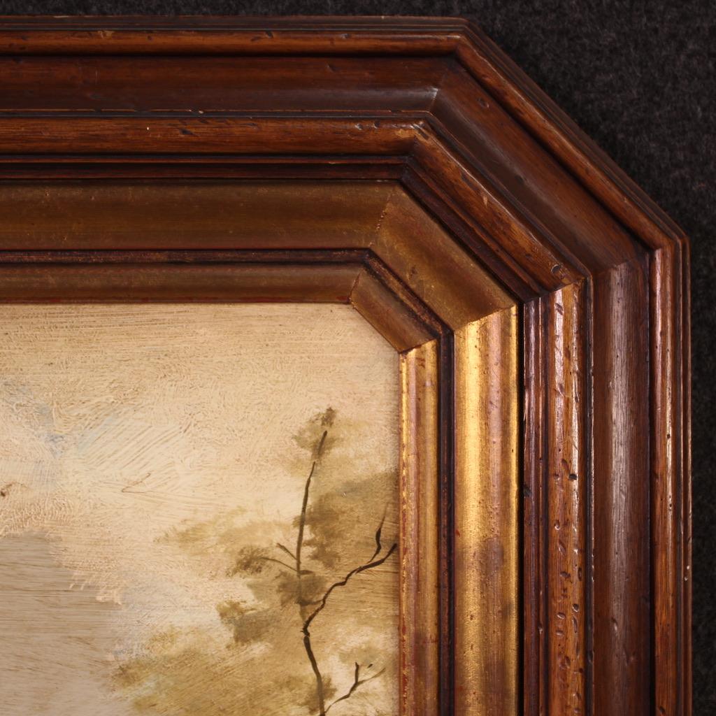 siglo XX Óleo sobre masonita Pintura de paisaje firmada en italiano, 1960 en venta 8