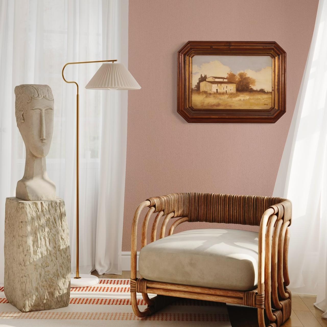 siglo XX Óleo sobre masonita Firmado Paisaje Pequeña casa Pintura italiana, 1960 en venta 9