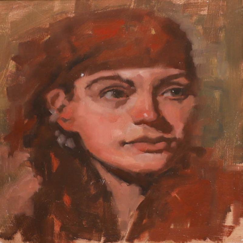 20th Century Oil - Portrait of a Gypsy Girl - Painting by Unknown