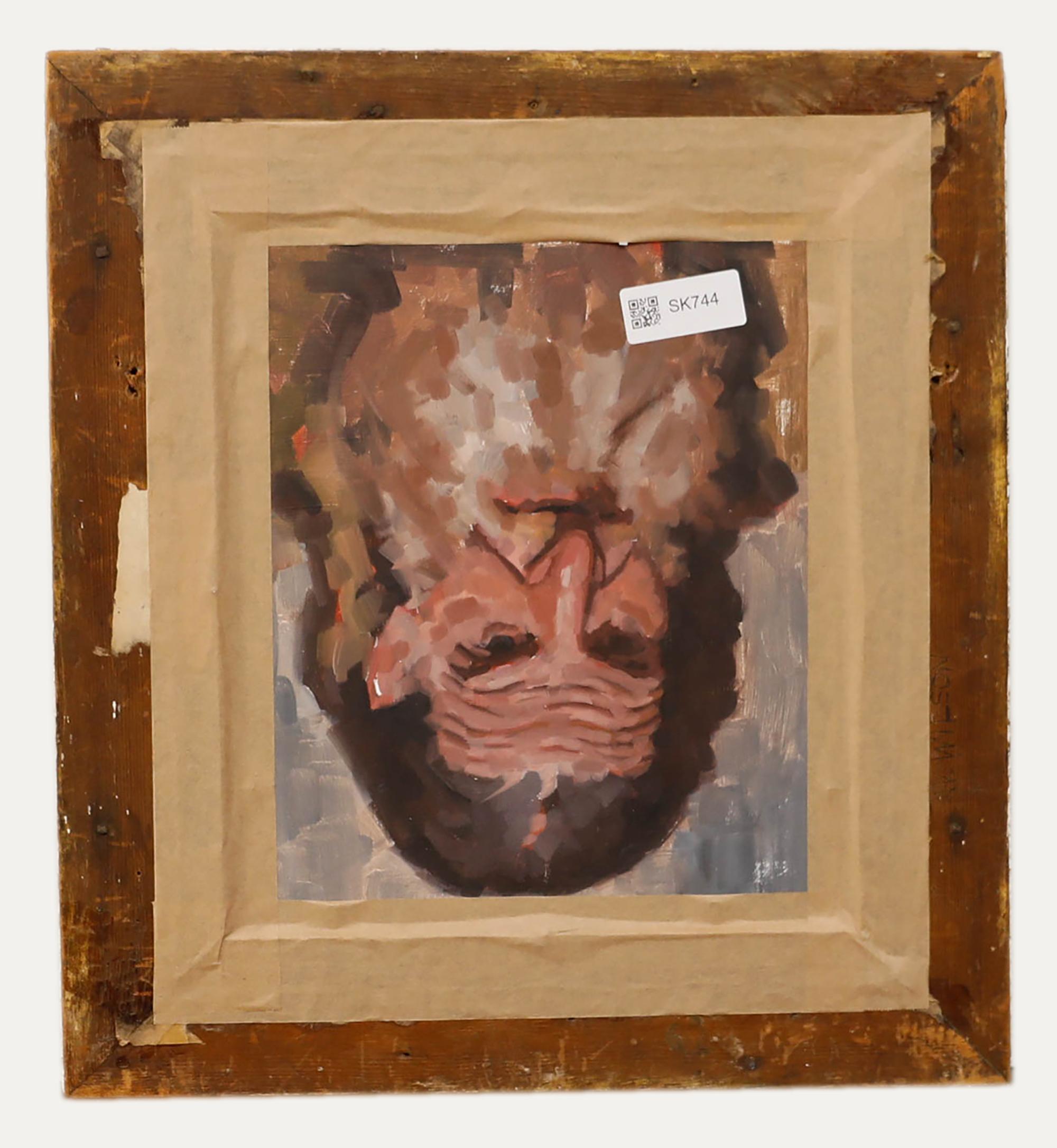 20th Century Oil - Portrait of a Gypsy Girl - Brown Portrait Painting by Unknown