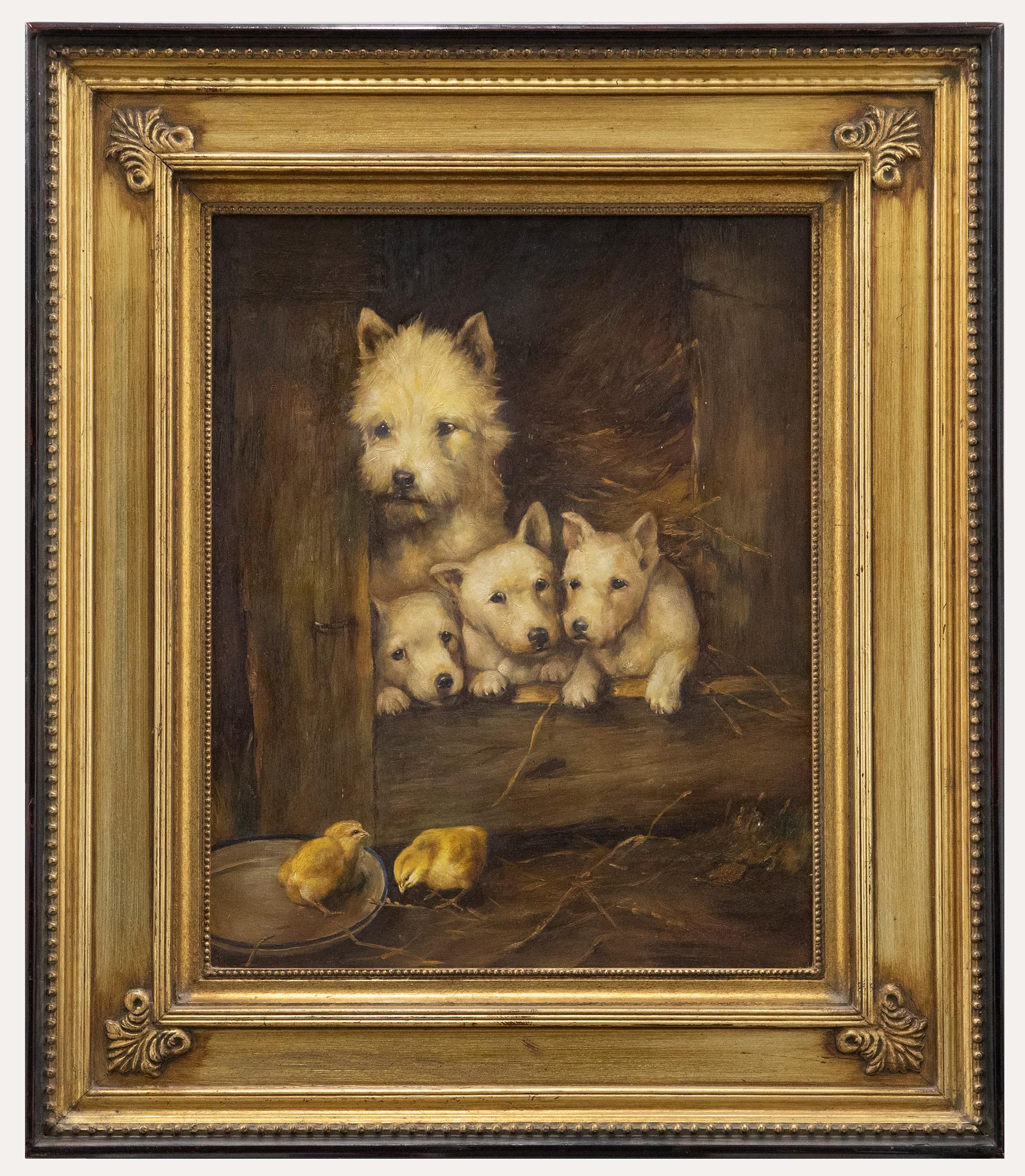 20th Century Oil - Puppies and Chicks