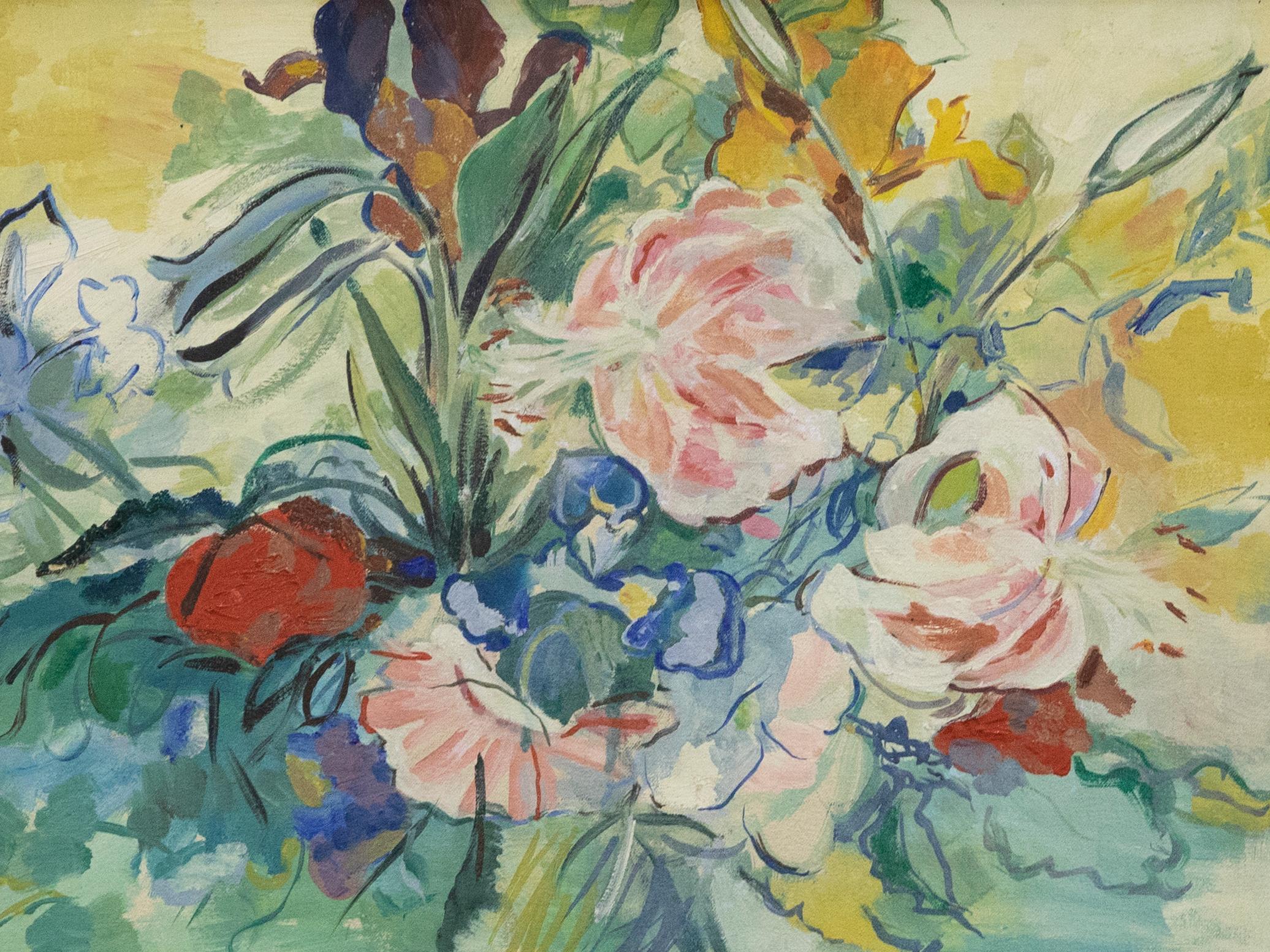 Olio del XX secolo - Fiori d'estate - Painting di Unknown