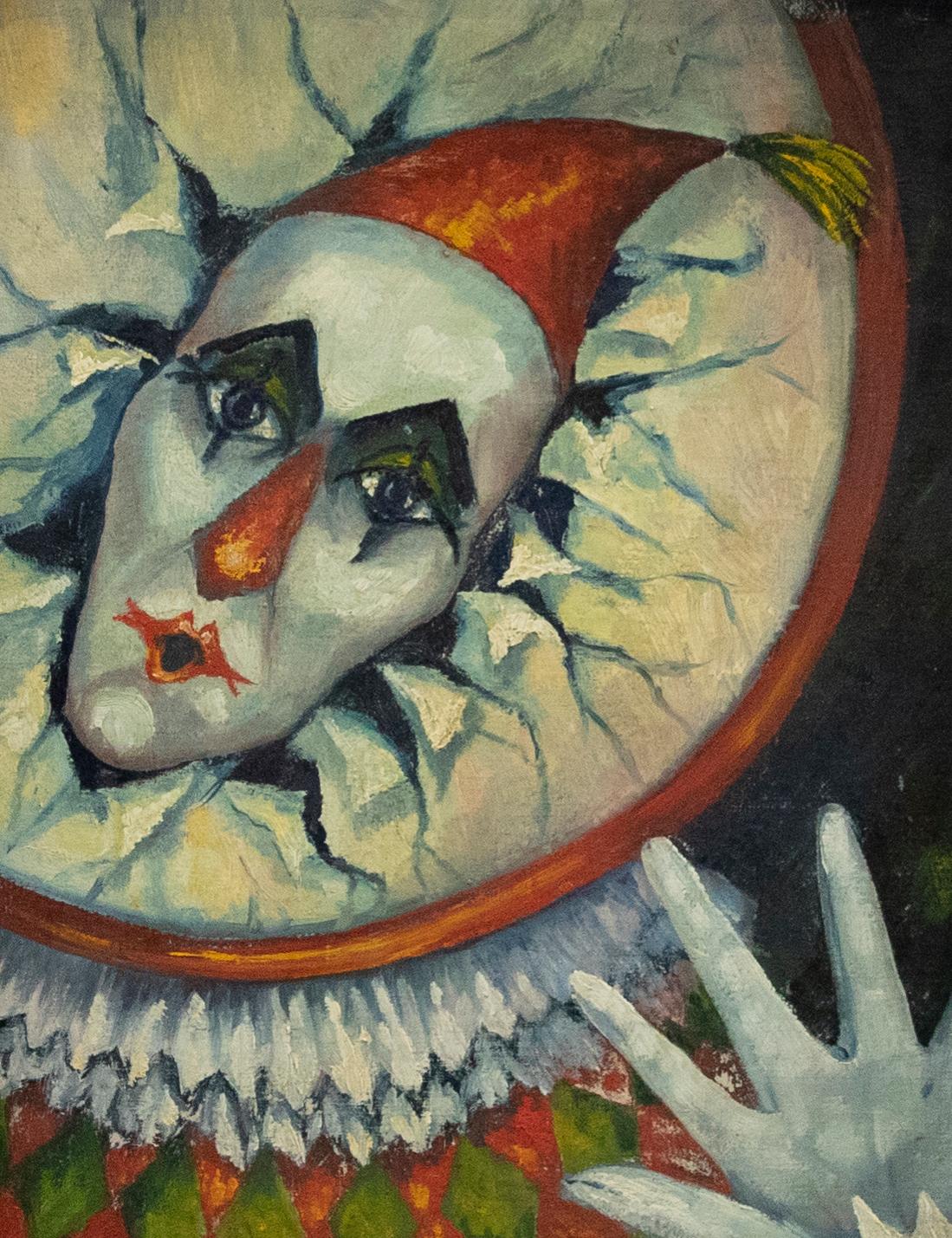 Huile du 20e siècle - The Clown - Painting de Unknown