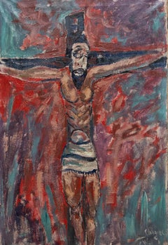 Vintage 20th Century Oil - The Crucifixion