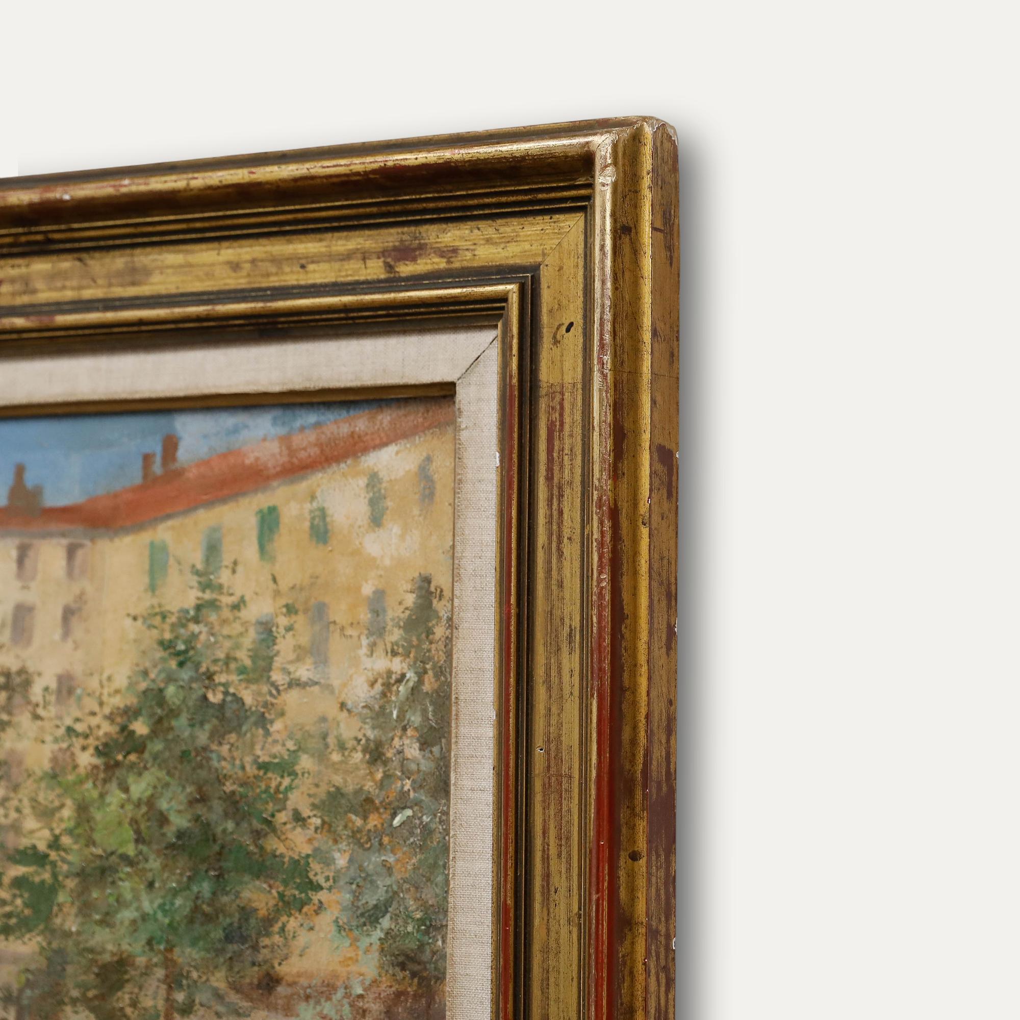 Öl des 20. Jahrhunderts - Der Blumenmarkt, Nizza im Angebot 1