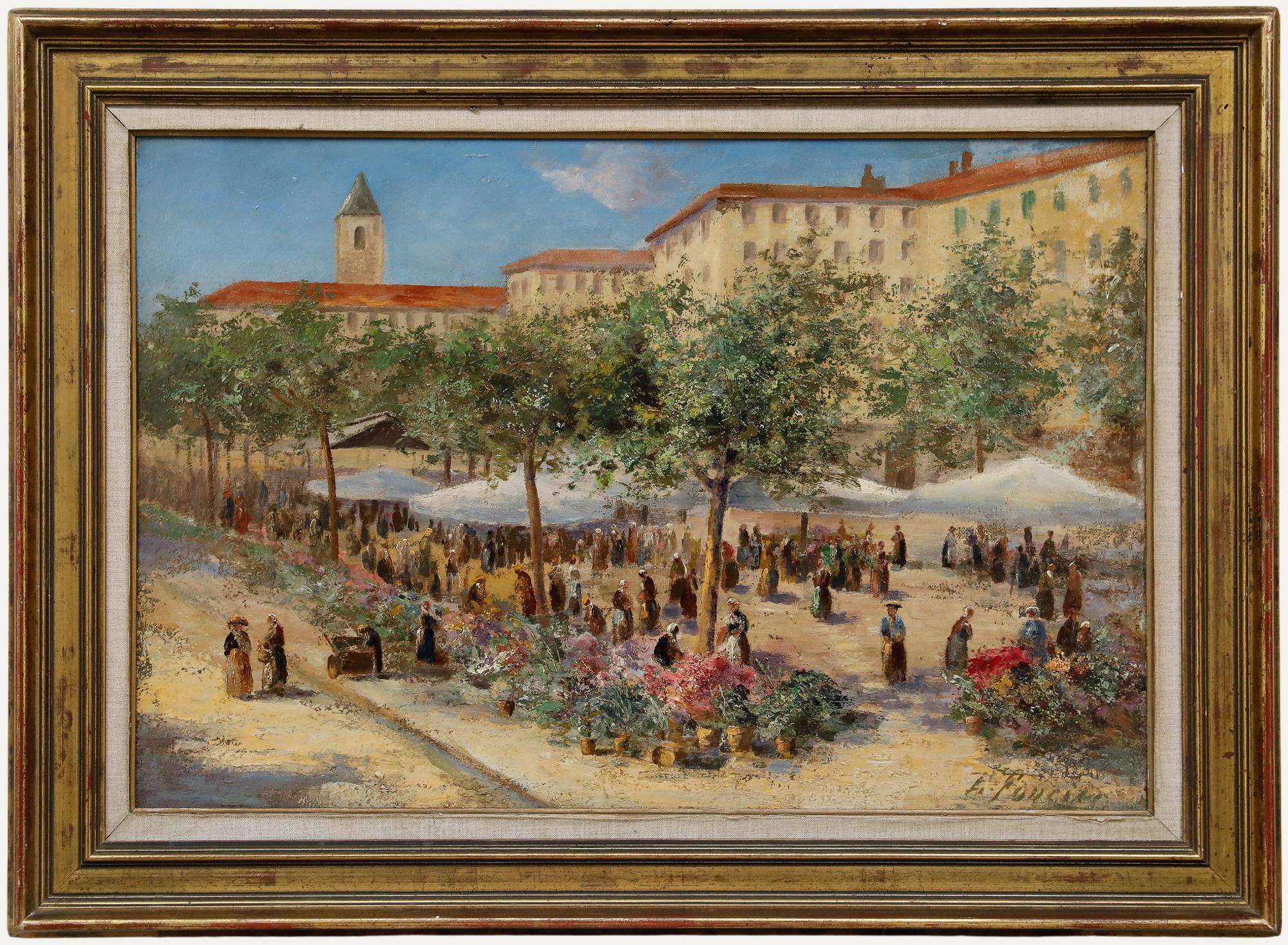 Öl des 20. Jahrhunderts - Der Blumenmarkt, Nizza