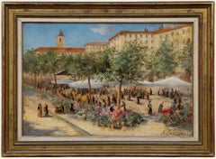 Öl des 20. Jahrhunderts - Der Blumenmarkt, Nizza