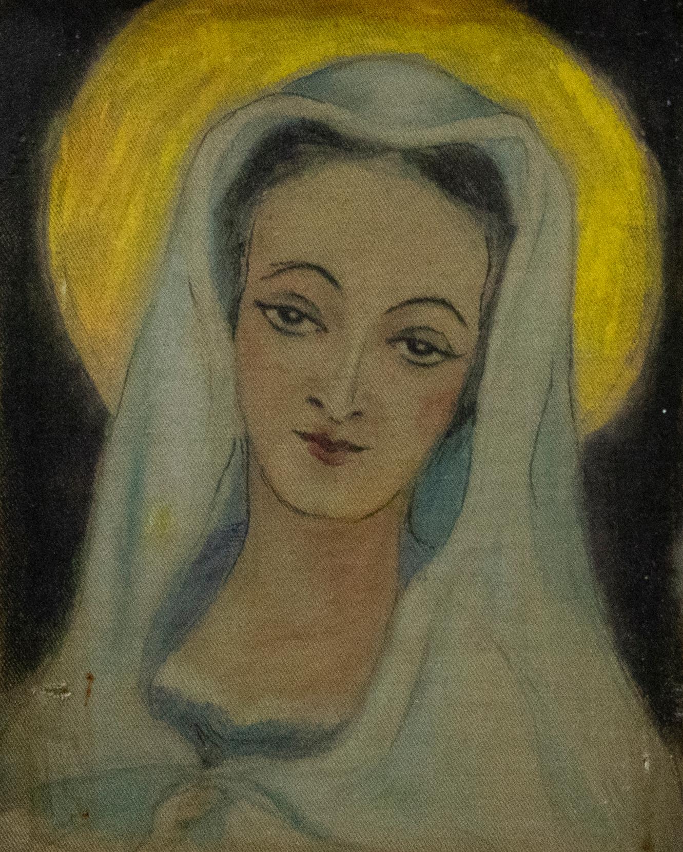 Olio del XX secolo - La Madonna - Painting di Unknown